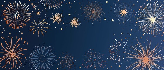 Sparkling Celebration Fireworks Illuminating Dark Sky
