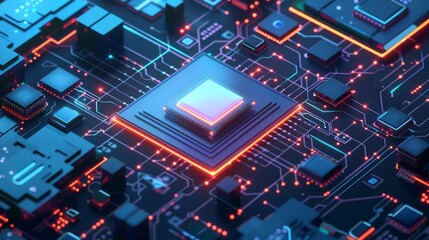 Obraz premium Concept for blockchain cryptocurrency technology. Graphics processor mines electronic crypto currency. Financial blockchain fintech. Circuit board-mounted CPU chip generates digital money.