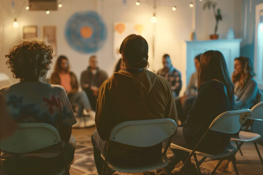 Back view of attendees in a creative workshop session.