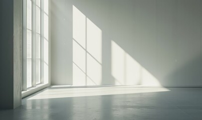 Minimalist Interior Design with Sunlight Shadows