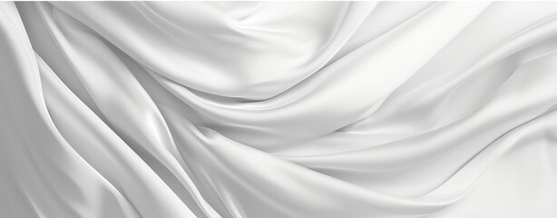 Luxurious White Satin Fabric Draping Elegantly