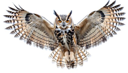 Obraz premium Owl with Open Wings in Majestic Flight