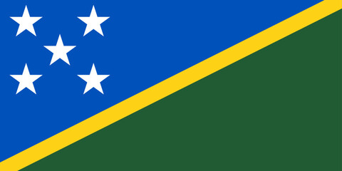 Solomon Islands flag official isolated on png or transparent background vector illustration.