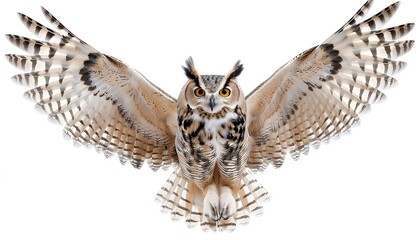 Soaring Owl with Majestic Spread Wings