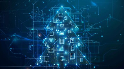 In the shape of a Christmas tree, IoT and Smart Home systems will be sold online in the Christmas and New Year holidays. Safety of household in the holidays.