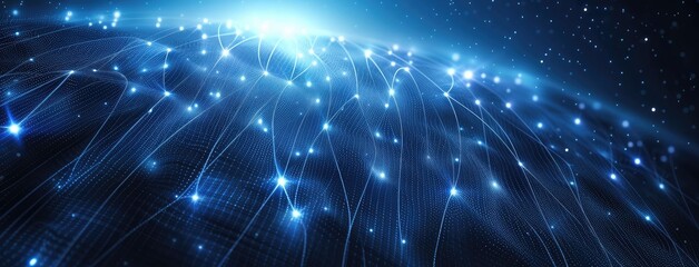 Abstract Digital Network Connection Lines and Nodes
