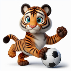 A photo of a tiger playing footbal Generative AI