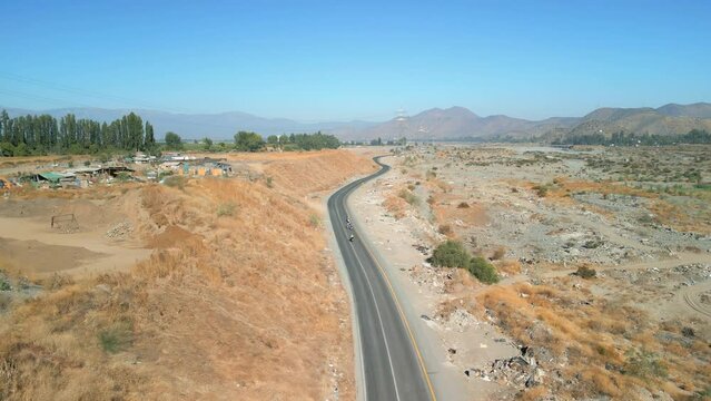 cycling in Ribera del Maipo, in the commune of Buin, country of Chile
