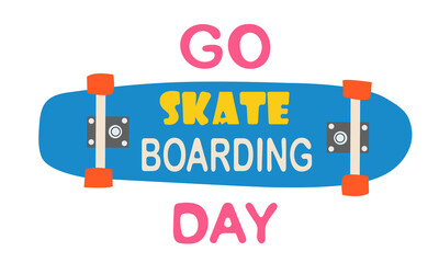 Skateboarding vector illustration design. Good for Go Skateboarding Day , vector flat illustration , skateboard banner .