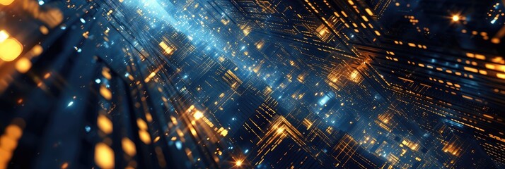 Futuristic Circuit Board Technology with Glowing Lights