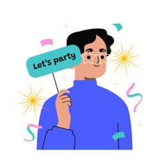 Boy in party illustration