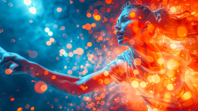 Dynamic badminton player in action