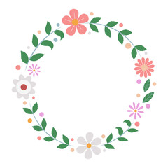 beautiful colorful flower wreath