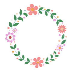 beautiful colorful flower wreath