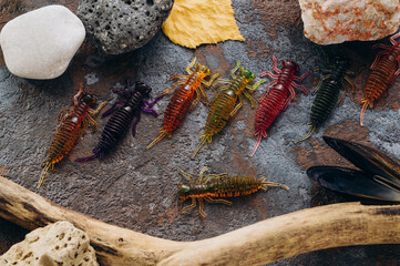 silicone fishing lures. fishing by spinning