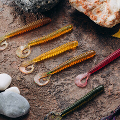 silicone fishing lures. fishing by spinning