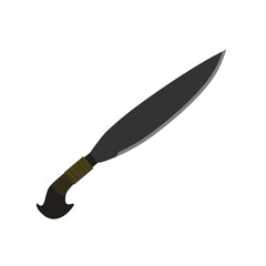 barong machete flat design vector illustration isolated on white background. Machete, Infantry Kukri blade flat color. crossed military knives