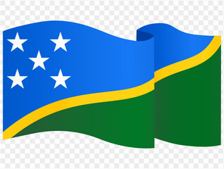 Solomon Islands flag wave isolated on png or transparent background vector illustration.