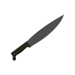 barong machete flat design vector illustration isolated on white background. Machete, Infantry Kukri blade flat color. crossed military knives