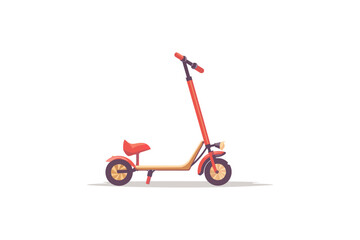 Red Electric Scooter with Seat. Vector illustration design.
