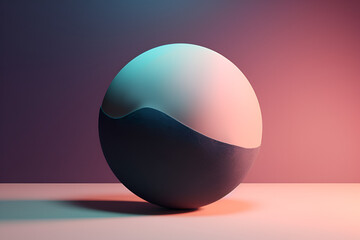 A minimalist representation of a 3D moon with a gradient backdrop, designed using Generative AI, emphasizing simplicity and beauty.