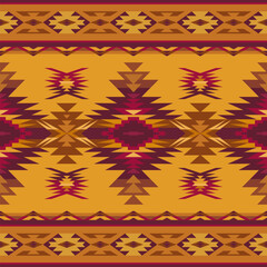 Native American Southwest, Aztec, Navajo seamless pattern. Folk art. Ethnic blanket.