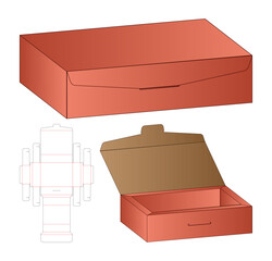 Box packaging die cut template design. 3d mock-up