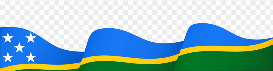 Solomon Islands flag wave isolated on png or transparent background vector illustration.