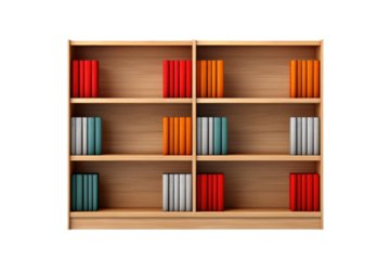 Symphony of Knowledge: An Oasis of Books on Transparent PNG Background.