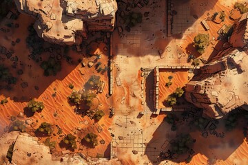 DnD Battlemap Druid circle battle map with rocks and trees.
