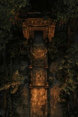 DnD Battlemap Entrée interdite à la crypte - Porte mystérieuse dans la forêt.