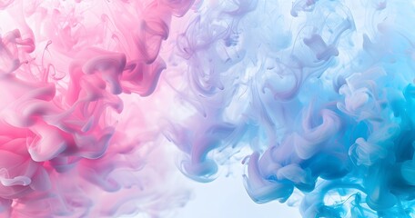 Fototapeta premium Colorful Blue and Pink Ink Swirling in Water