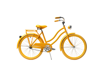 The Yellow Steed: A Solo Ride on Transparent PNG Background.
