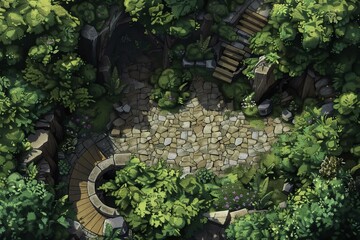 DnD Battlemap Forest Ambush Battlemap: A detailed battle-ready forest scene.