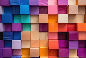 Colorful Geometry: 3D Cubes Wall Display