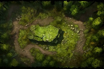 DnD Battlemap Forest Clearing - A battlemap featuring a serene forest setting.