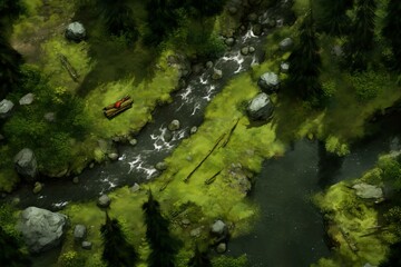 DnD Battlemap Forest Clearing Battlemap - A detailed battlemap for tabletop RPGs.
