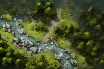 DnD Battlemap Forest Clearing Battlemap: A detailed map for strategic battles.