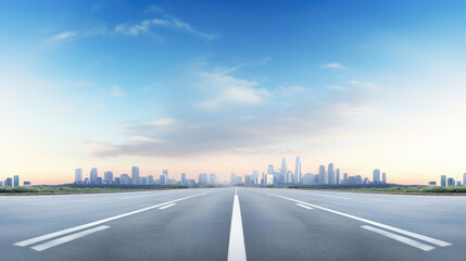 Fototapeta premium Open Road to Urban Dreamscape