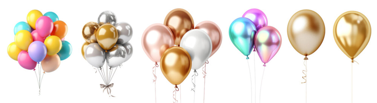 Fototapeta Party balloon png element set on transparent background