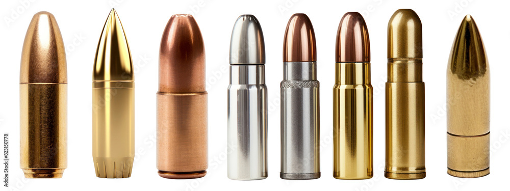 Wall mural bullets png element set on transparent background