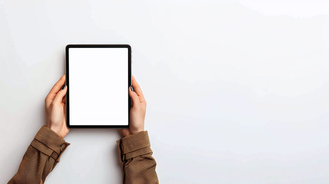 Mockup With Two Hands Holding ipad Device