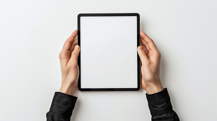 Mockup With Two Hands Holding ipad Device