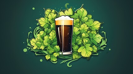 Beer festival glasses filled with cool, delicious beer illustrations.AI generated.