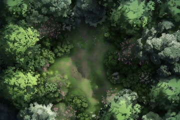 DnD Battlemap Phantom Woods Battlemap - Mysterious forest setting for game.