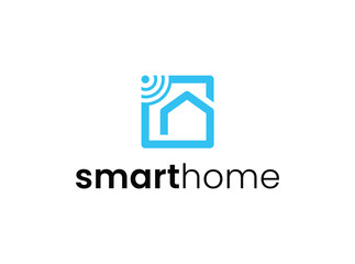 smart home logo design vector template