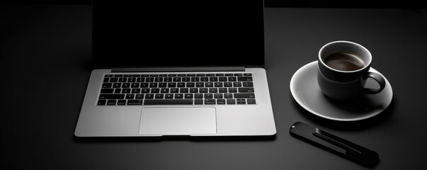 Sleek Workstation: Technology Meets Coffee