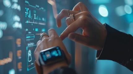 A person receiving a motivational message and goalsetting recommendations from their AI personal health coach via a smart watch.