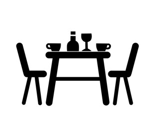 Dinner table sign icon in flat style isolated on white background. Modern simple vector Illustration.