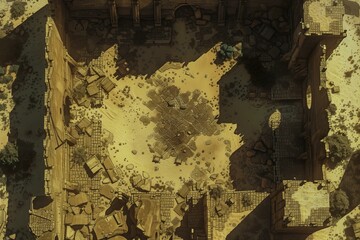 DnD Battlemap Sandstorm Ruins Battlemap: Ruins engulfed in a sandstorm.